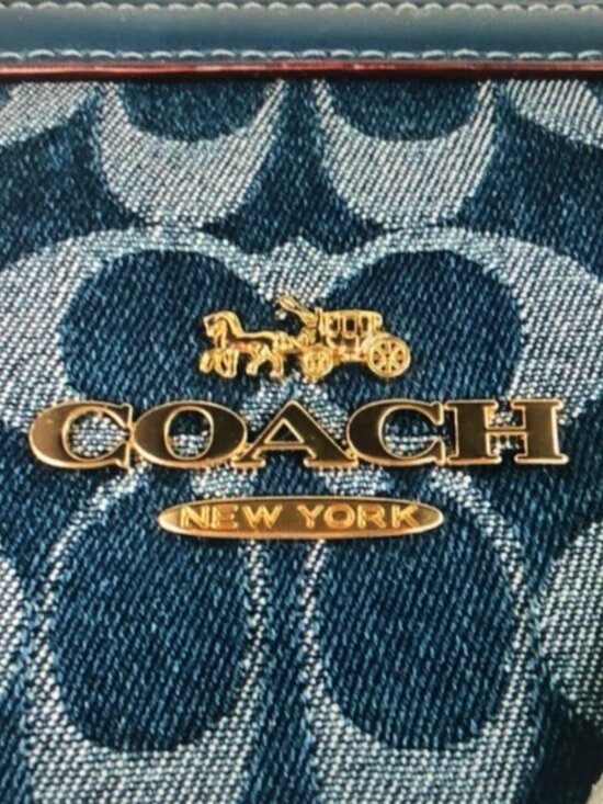 Coach Rowan Satchel Bag In Signature Denim Canvas NWT CY699 - Picture 5 of 6